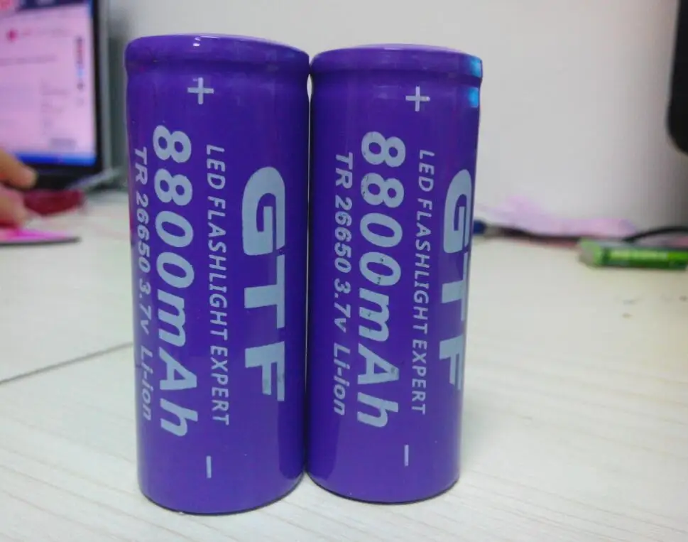 2 шт./лот высокое качество TR 26650 3,7 v 8800mAh литий-ионная аккумуляторная батарея для фонариков