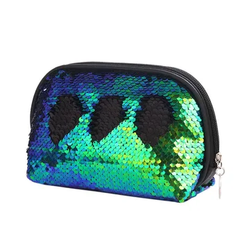 

Mermaid style Cosmetic Bag women lady girl shiny Sequin Cosmetic Makeup Coin Pouch Storage Zipper Purse HOT