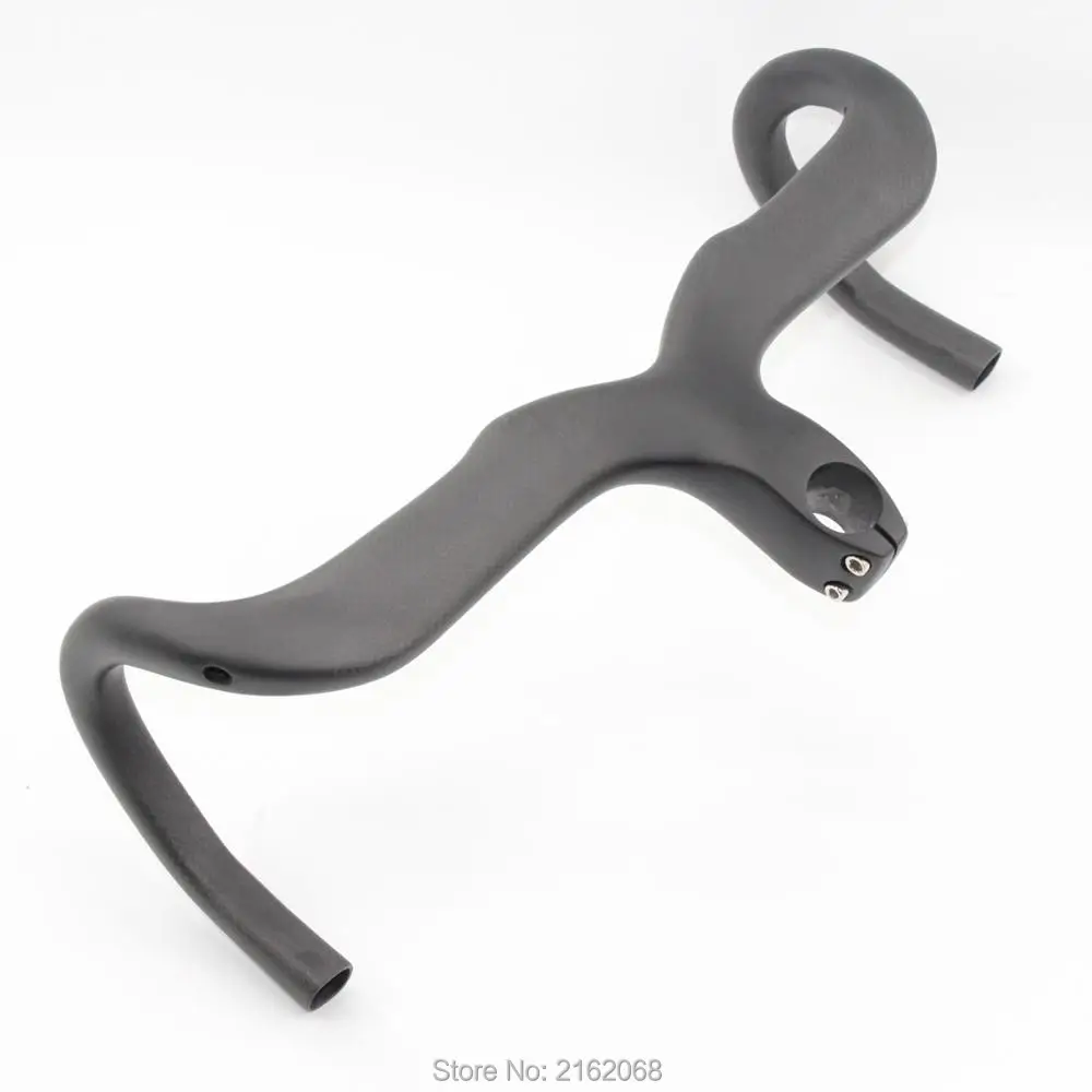 Black Road bike matt full carbon fibre bicycle handlebar and stem integratived