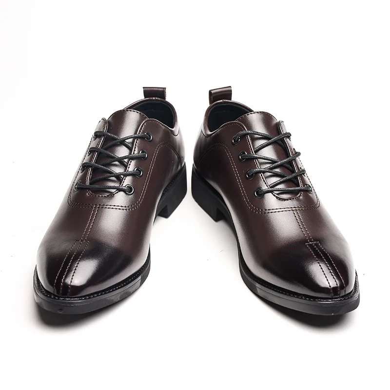 elegant genuine leather formal men shoes italian luxury brand wedding male footwear designer tan work dress oxford shoes for men (8)