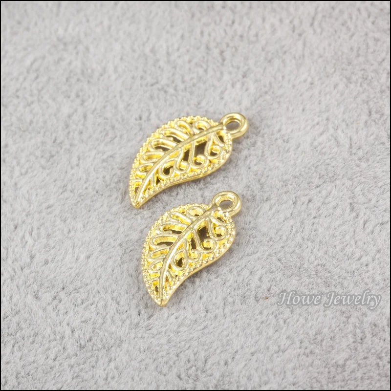 

Wholesale 38 pcs gold color plated hollow leaves Pendant Alloy fit DIY Fashion charm Bracelet Necklace Jewelry Accessories