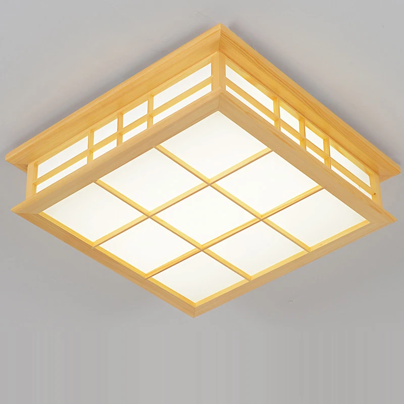 cheap Japanese style Delicate Crafts Wooden Frame Ceiling Light led ceiling lights luminarias para sala dimming led ceiling lamp
