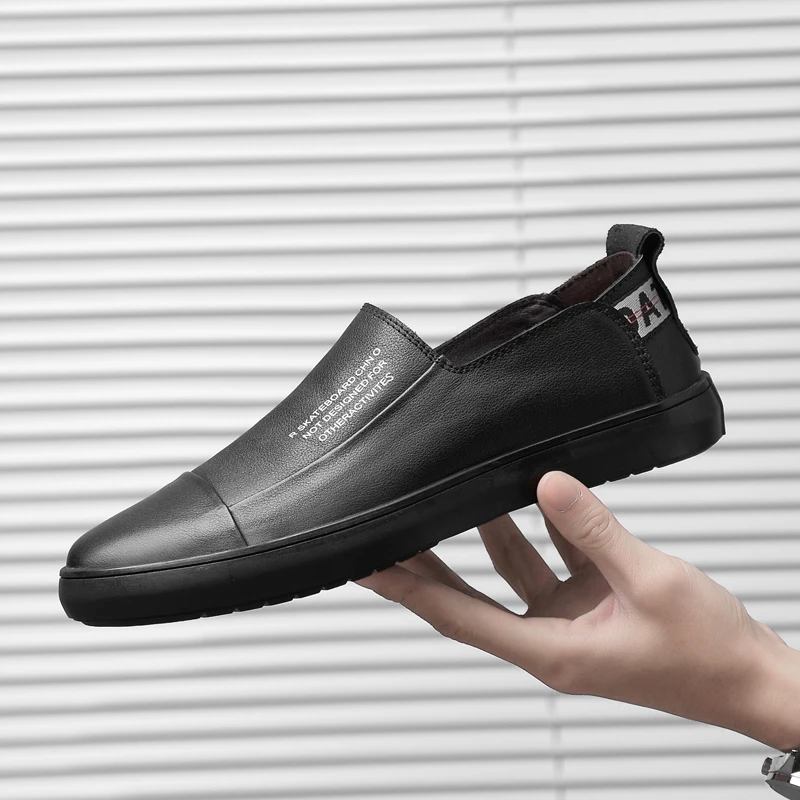 

Men shoes outdoor casual genuine leather designer shoes spring breathable wear resistant men loafers flats shoes for men k3