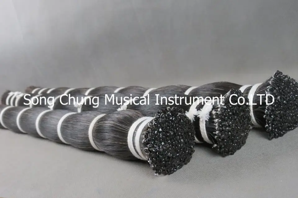 High quality100hanks AAA 85cm violin bow horse hair natural black