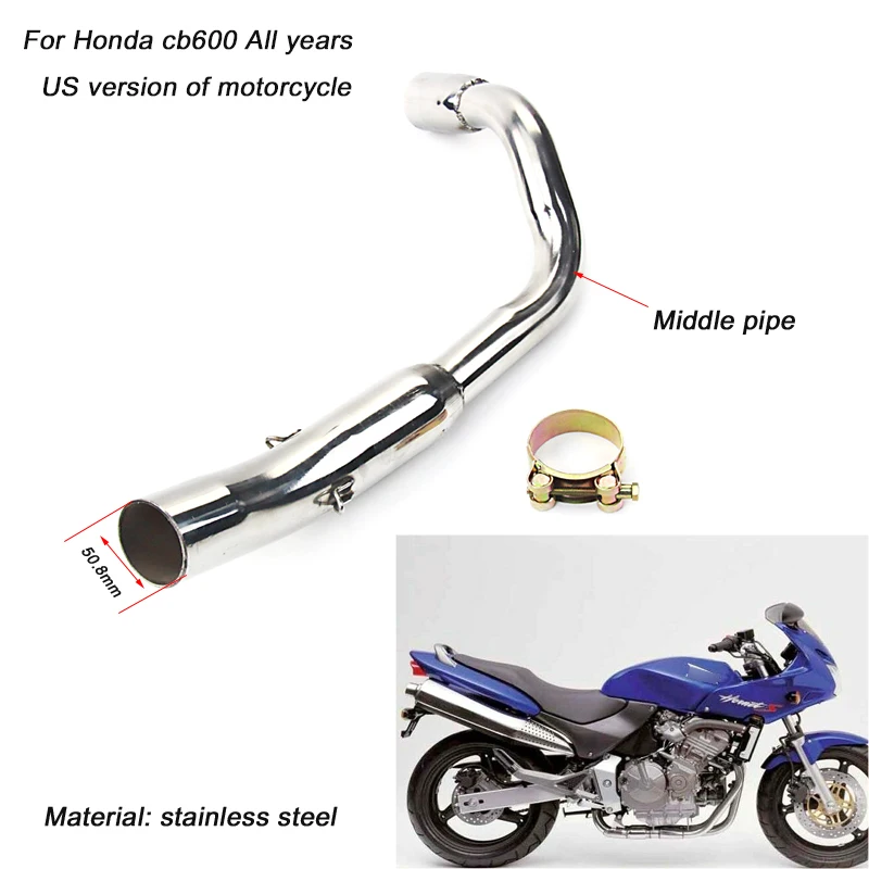 

50.8mm Interface Stainless steel Middle Connecting Pipe Silp on for Handa CB600 US version of motorcycle Non-destructive