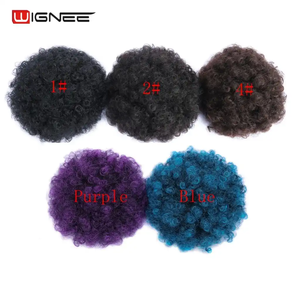 Extensiones De Cabello De Chignon Rizado Afro Puff Sintetico Wignee Para Mujeres Cabello De Mono Con Clip Updo Para Cabello Corto Peinados De Boda Aliexpress