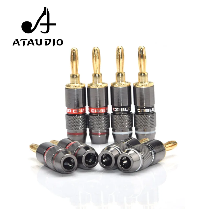 8 шт. ATAUDIO 24 К позолоченный медный цинковый сплав штекер банана адаптер динамика