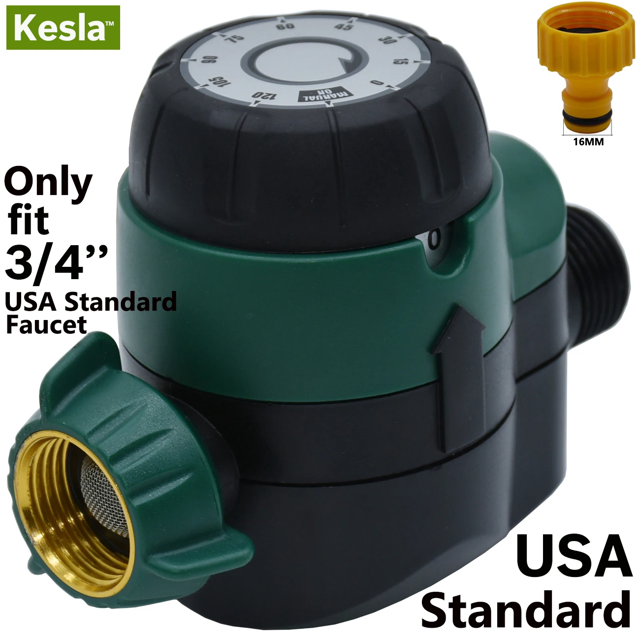 

Mechanical Garden Water Timer USA STANDARD 3/4'' Waterproof Automatic Timer Irrigation Drip Watering System Controller 2 Hours
