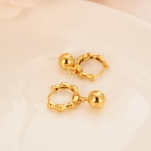 Encantador oro corazón perlas pendiente de gota en forma de corazón pendientes encantos de joyas de oro de brincos vintage de mujer Navidad madre regalo de los niños