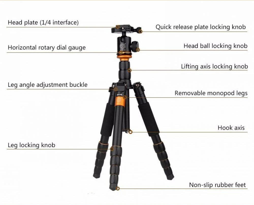 QZSD Q278 Профессиональный портативный алюминиевый сплав камера путешествия легкий штатив и монопод стенд с шаровой головкой для Nikon DSLR