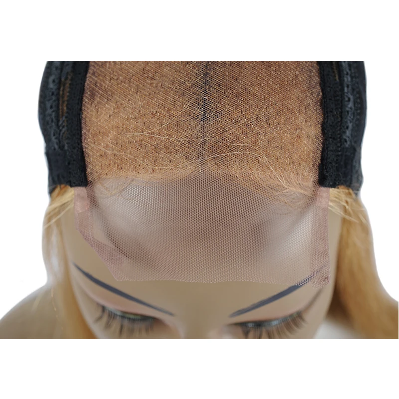 Бразильские прямые синтетические волосы на кружеве парик 4*4 синтетическое закрытие волос 150 Плотность 1B 27 мёд блондинка синтетические