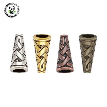 

pandahall 20-50pcs/Set Tibetan Style Cone Alloy Bead Caps for Jewelry Findings Making Components Mixed Color 18x8x8mm Hole: 1mm