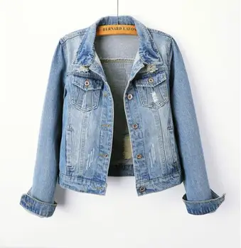 

New 2019 Plus Size 5XL Denim Jacket Women Boyfriend Jean Coat Streetwear Harajuku Vintage Autumn Basic Outerwear