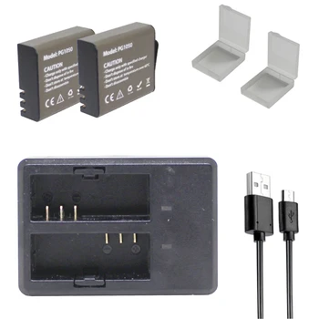 

2Pcs Battery PG1050 Rechargeable Batteries For SJCAM SJ4000 SJ5000X For EKEN H9 H9R H8R H8 action Camera with Dual charger