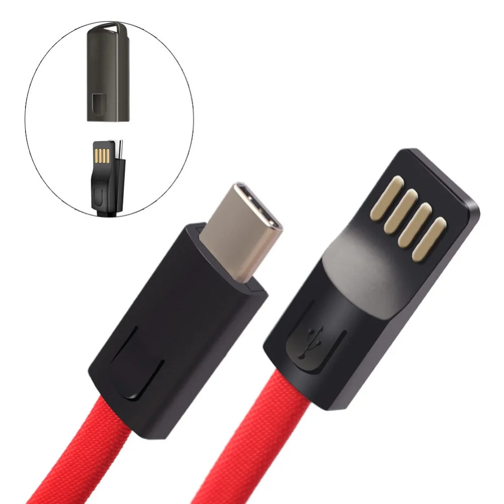 Короткий универсальный портативный брелок USB кабель Type C для A зарядки телефона