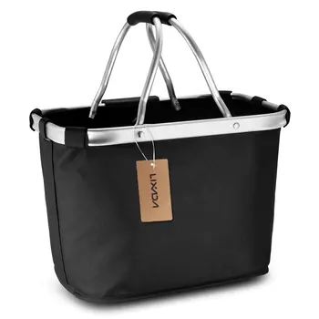 

Lixada Folding Removable Bike Handlebar Basket Pet Cat Dog Carrier Bag Aluminum Frame Top Handles Bicycle Bags Front Basket