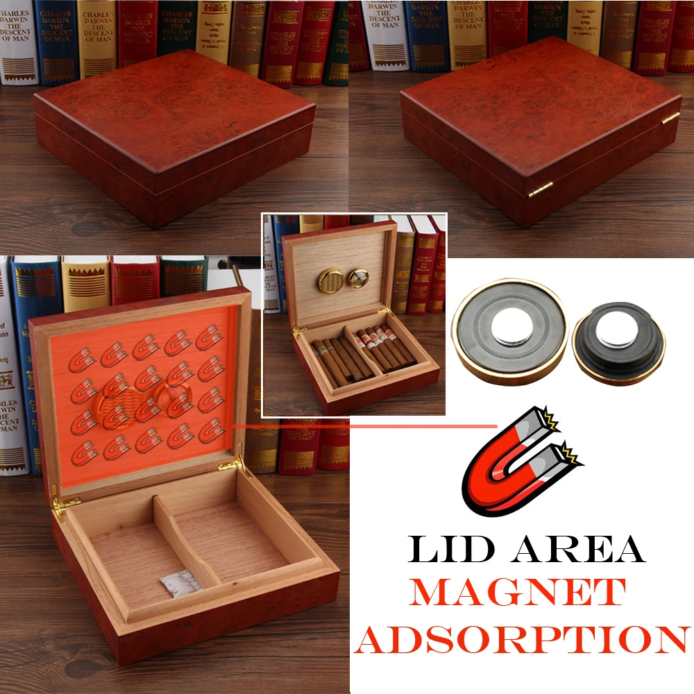  Cedar Wood Travel Humidor Cigar Box Portable Cigar Case W/ Hygrometer Humidifier Cigar Humidor Box 