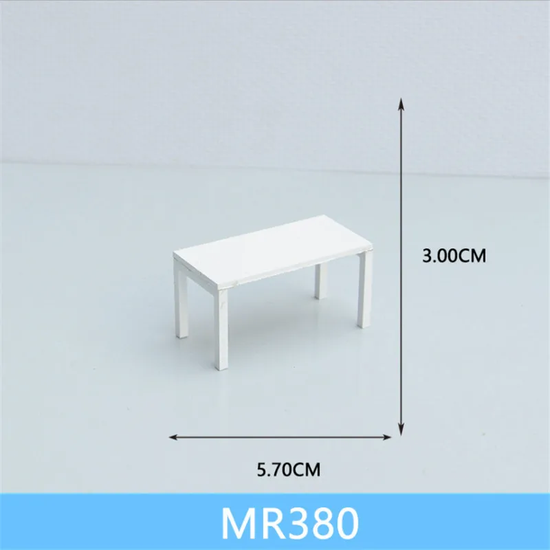 1 шт./лот масштаб 1:25 пластиковый миниатюрный мебель стол и стул для строительства поезда Макет железной дороги декорации аксессуары - Цвет: MR380
