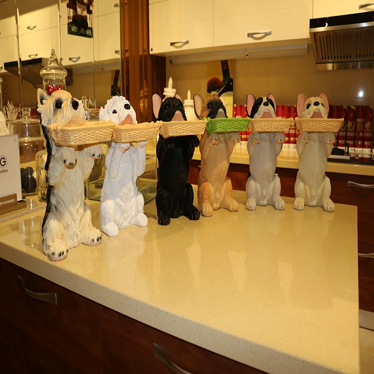 Моделирование смолы Французский бульдог фигурки собак домашний декор ремесла украшение комнаты фигурки животных из смолы ящик для хранения собак Статуя