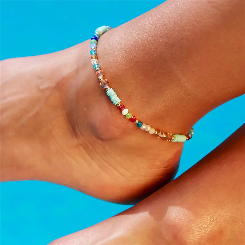 NEWBUY Модный ручной работы с бисером ножные браслеты для женщин девушек летние пляжные украшения Boho красочные лодыжки браслет Femme Bijoux