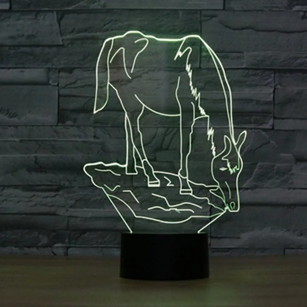 

Horse Shape Touch Table Lamp 7 Colors Changing Desk Lamp 3D Lamp LED Night Light Stereoscopic Illumination