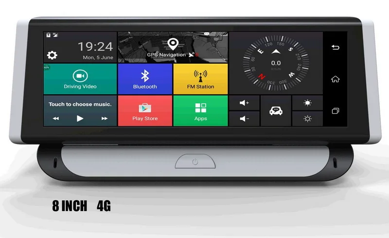 DVR Автомобильная камера 4G Bluetooth Камера ADAS gps навигация двойной объектив Android 5,1 1280*400 видео рекордер 1080P 1G ram 16G rom 8 дюймов