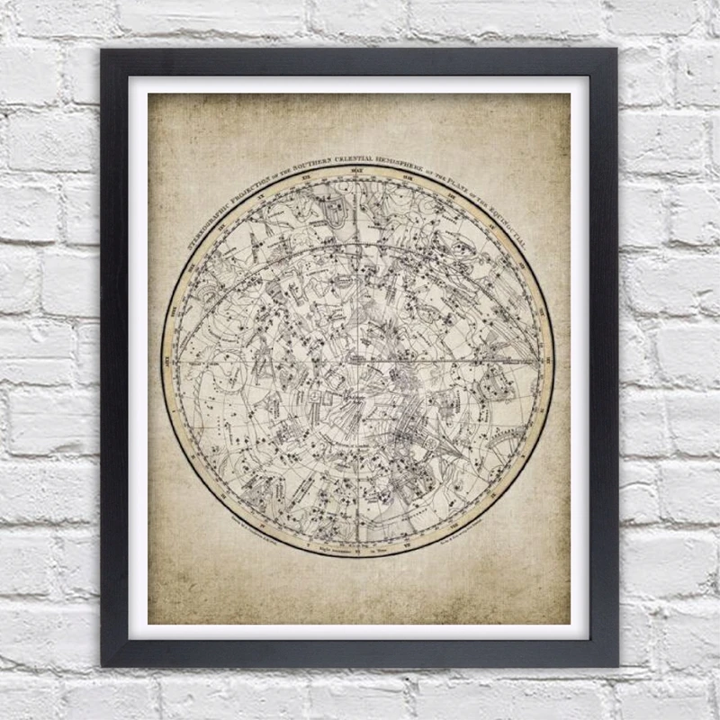 Antique Astronomy Constellation Canvas Art Prints  Home Decoration