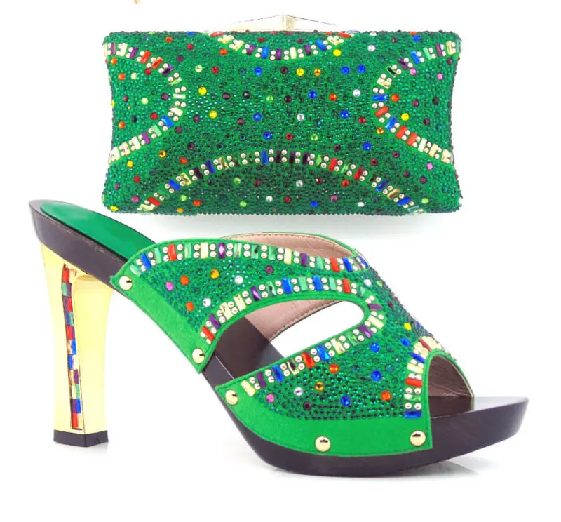 Item No DF16 102 GREEN Lady sl Matching font b Shoes b font And Bags Set