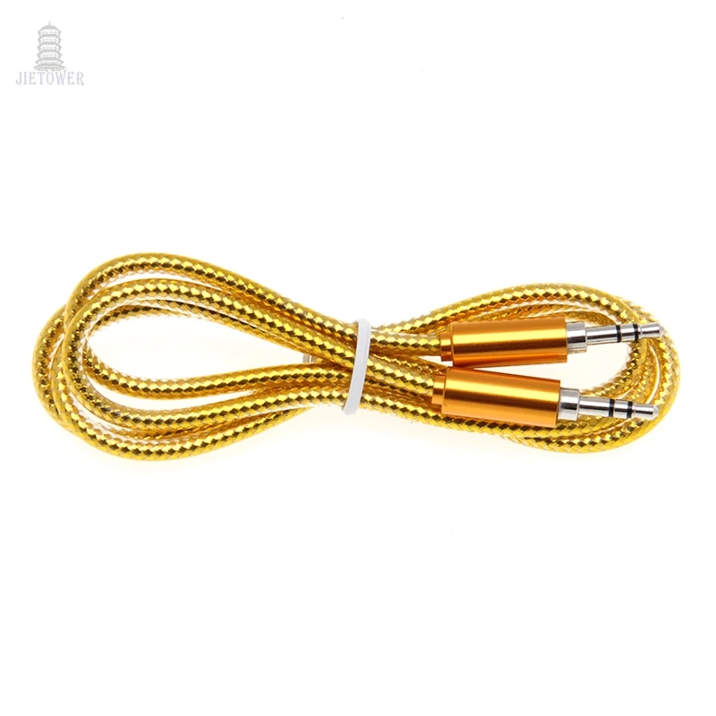 500pcs Factory Price New 3 5mm jack Bright blink Auxiliary Audio Cable Male To Male Aux Cables Good de audio Hd for headphone