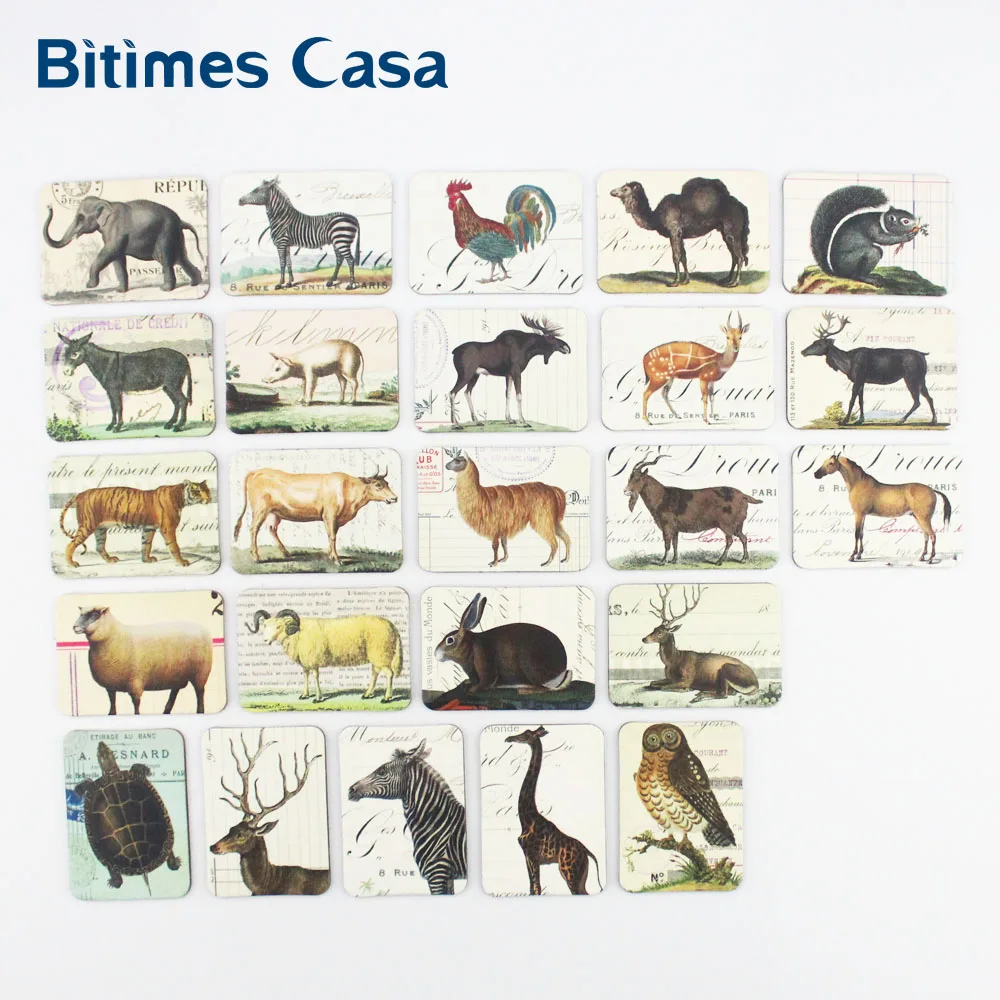 Bitimes 24 шт. животные дизайн холодильник набор магнитов олень лошадь Тигр магнитные наклейки обучающая игрушка домашний декор