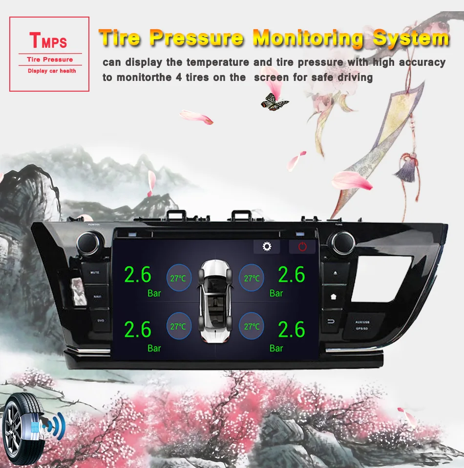 Discount Octa Core 1024*600 Ram 4GB Android 9.0 car dvd for toyota corolla 2013 2014 2015 2016 car radio gps player head unit navigation 14