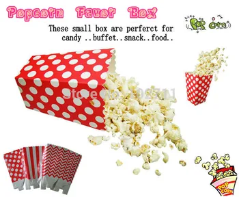 

Free Shipping 180pcs Colorful Popcorn box Decorative Polka Dots Party Red Polka Dot Popcorn Treat Boxes 18 patterns to choose