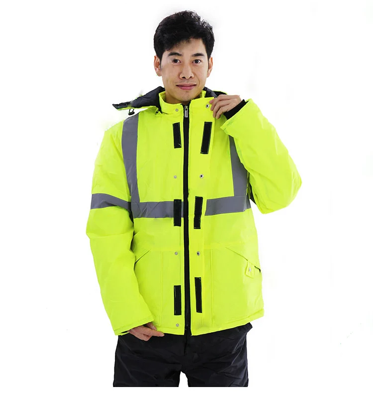 Winter Reflective Safety Jacket Road Traffic Waterproof Windproof Warm Coat Worker Repairman Outdoor Working Protective Clothing (11)