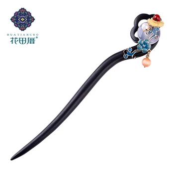 

Ethnic Handmade Hair Sticks Black And Ebony Shell Flower Shell Bead Alloy Flower Red Stone Bead Round Stone Jewelry FZ-18003