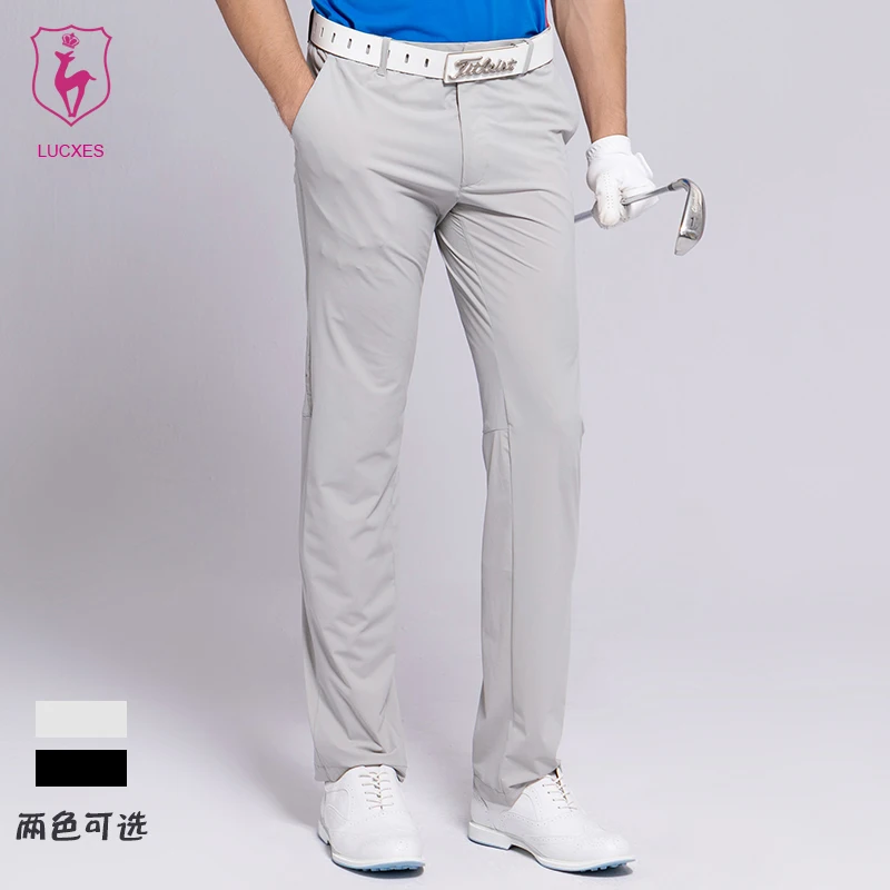 LUCXES new golf pants men clothing straight Elastic