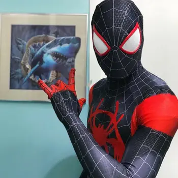 

Miles Morales Spider-Man Costume 3D Print Into the Spider-Verse Superhero Suit For halloween cosplay bodysuit