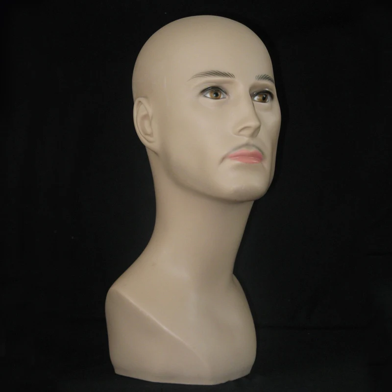 Free Shipping Men Male Mannequin Head With Beard Wig Hairdressing Dummy Maniquin Head Cap Hat Display Stand Model (2)
