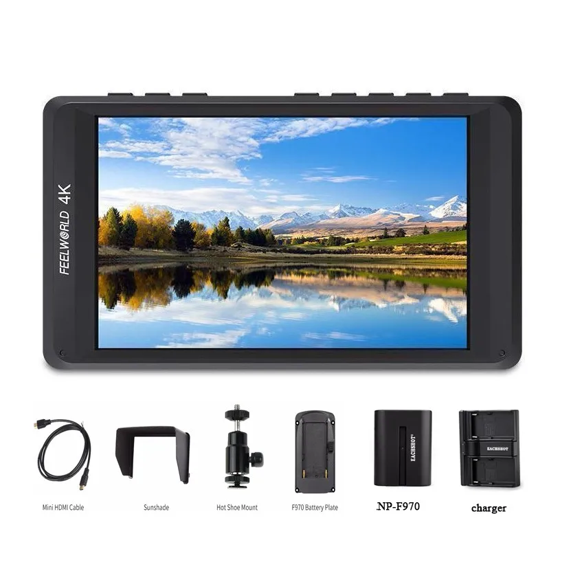 

Feelworld FW450 4.5" IPS 4K HDMI Input/Output video Monitor Camera Monitor for Canon Nikon Sony DSLR Camera + Bettery + Charger