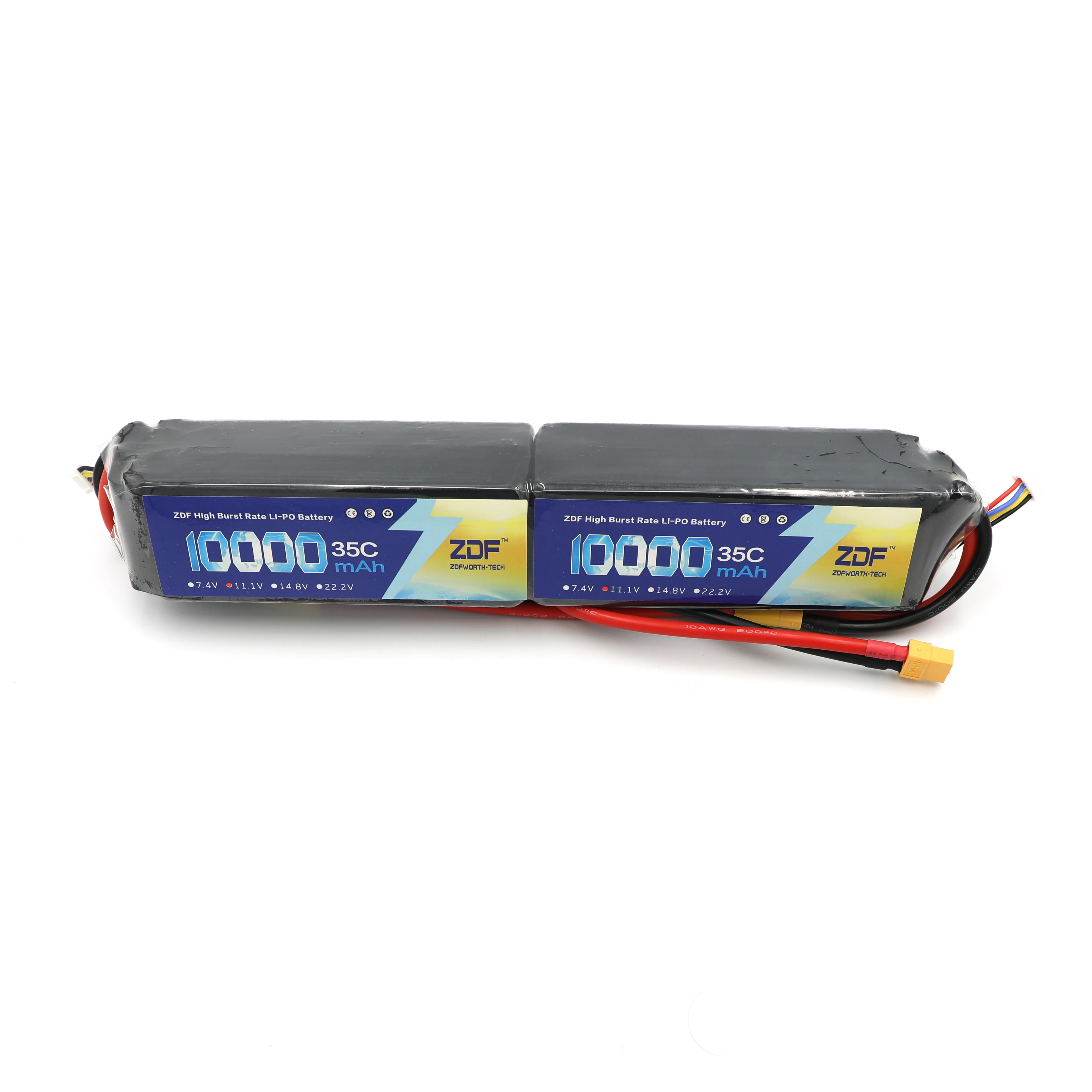 ZDF RC Lipo 6S батарея 22,2 V 10000mAh(2x3 S 11,1 v 10000 mAh) 35C Burst 70C для вертолета радиоуправляемого дрона квадрокоптера Номинальная 5,0/5