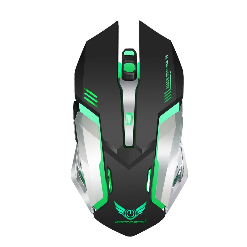 Черный Newest Wireless Blutooth Gaming Mouse Backlight Breathing Comfort Gamer Mice for Computer Desktop Laptop PC for Pro Gamer - Цвет: Черный