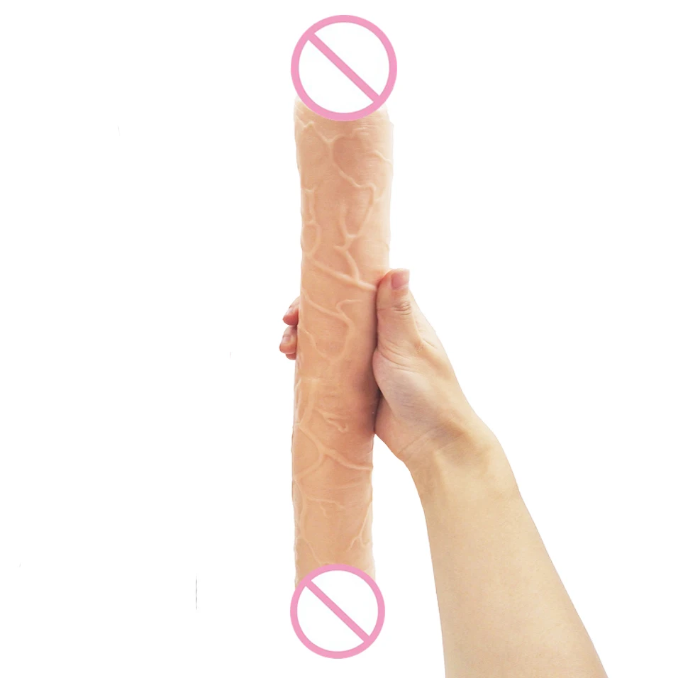 camaTech 45CM Silicone Double Head font b Dildo b font Super Long Double Ended font b