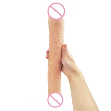camaTech 45CM Silicone Double Head Dildo Super Long Double-Ended Dildo Huge Flexible Dong Dual Realistic Glans Penis For Lesbian