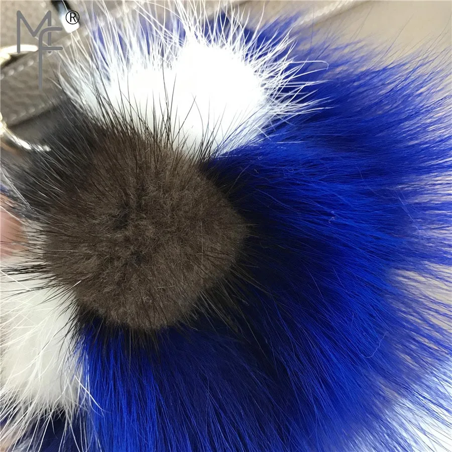 Magicfur синий натуральным лисьим мехом норки Pom мяч Сова кукла Мода Брелок Сумочка