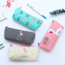 1 шт Kawaii корейский Фламинго пенал из ткани для хранения Организатор пеналы для ручек Пенал-сумочка Pencilcase школьные канцелярские