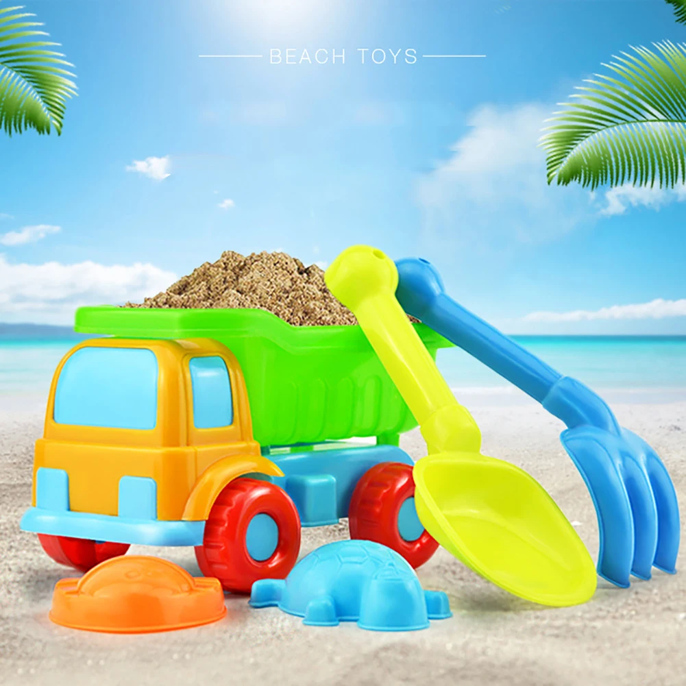 5 шт./компл. детские пляжные шорты, грузовик совок грабли формы в виде животного комплект садовая песочница бассейн для хранения игрушек Коллекция песок прочь пляж