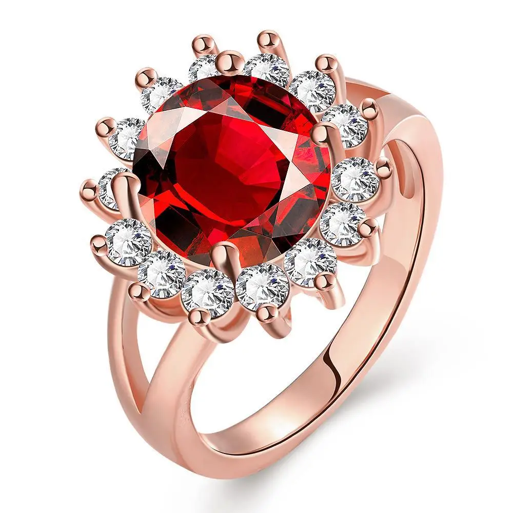 R078-B High Quality Nickle Free Antiallergic New Fashion Jewelry 18K Plated zircon Ring