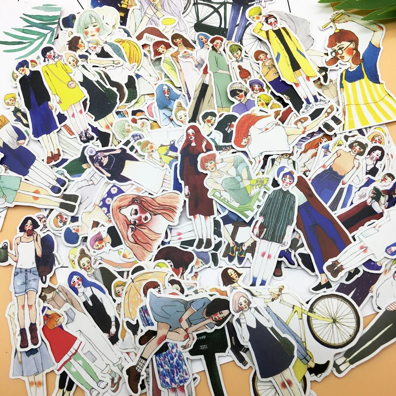 

280pcs Cute Gothic Girls sticker for diary books decoration stickers / self made DIY Street pat Cool Girl sticker/ waterproof