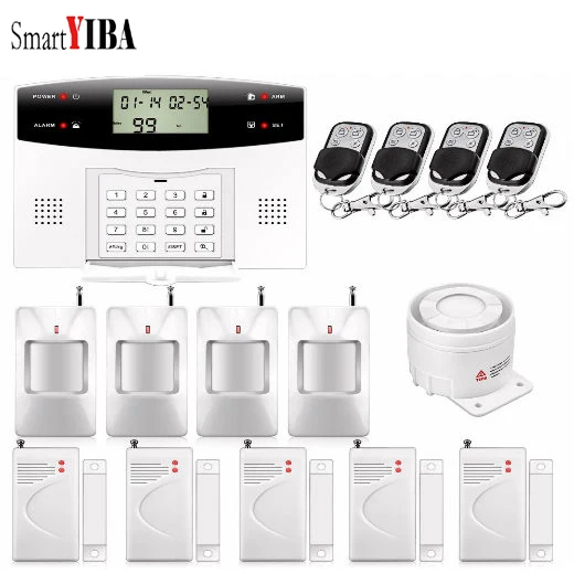 SmartYIBA ЖК дисплей беспроводной дома и Бизнес офис охранной GSM сигнализация комплект удаленного мониторинга SMS вызова пульта ДУ