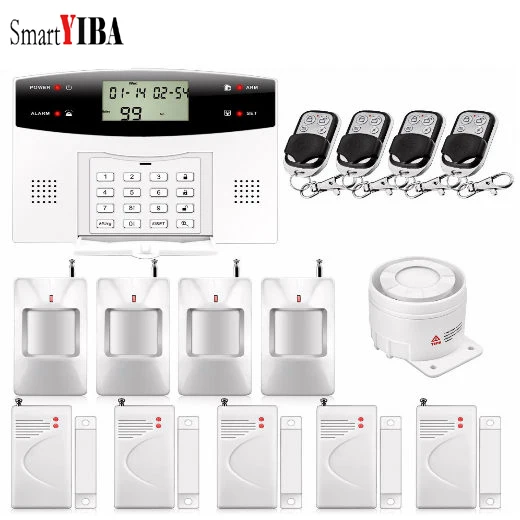 

SmartYIBA LCD Wireless Home&Business Office Burglar Security GSM Alarm System Kit Remote Monitoring SMS Call Remote Controller