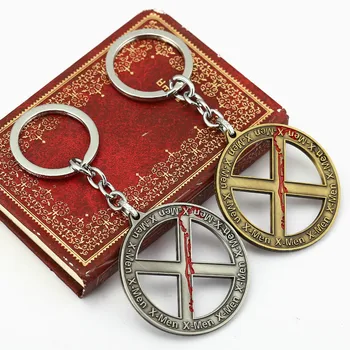 

12pcs/lot Movie Jewelry Superman Super Hero X-Men Apocalypse Keychain X Logo Hollow Out Metal keychain Souvenirs Gifts HC11467